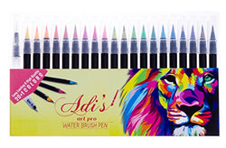 Adis Art Pro Watercolor Brush Pen Marker 20 Set & 1 Real Brush Water Pens – Fine & Flexible Tips,