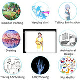 SevenFish Rechargeable Diamond Painting A4 LED Light Pad, Battery Powered Ultra-Thin Dimmable Light Board Tracing Light Box for Weeding Vinyl, Animation, Drawing, Sketching, 5D Diamond Painting Tools