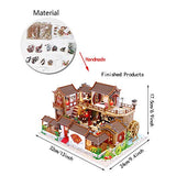 WYD Chinese Building Model Large Courtyard Loft Scene Dollhouse Creative Assembled Toy Gift with LED Light Movement Wooden Miniature House Kit