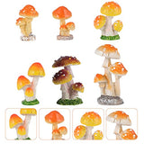 EXCEART Mini Mushroom Statue Fairy Garden Miniatures Decoration Mushroom Resin DIY Garden Ornament Micro Landscape Mini Dollhouse 6pcs