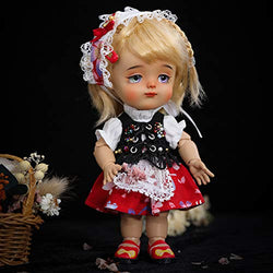 MEESock Mini BJD Doll 1/8, 16.2cm Ball Jointed SD Dolls Full Set, with Clothes + Wigs + Shoes + Makeup, Best Gift for Christmas