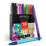 ARTEZA Retractable Gel Ink Pens, Set of 20 Assorted Colors, Fine Tip 0.7 mm, Perfect for Writing in