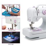 Elmish Sewing Machine (12 Stitches, 2 Speeds, Foot Pedal, LED Sewing Light) - Electric Overlock Sewing Machines - Small Household Sewing Handheld Tool EM-007-M