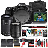 Canon EOS 80D DSLR Camera with 18-135mm Lens (1263C006) + EF-S 55-250mm Lens + 64GB Memory Card + Case + Corel Photo Software + LPE6 Battery + External Charger + Card Reader + More (Renewed)