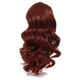Wigs Only!The 13.78 Inch Heat Resistant Long Curls Doll Hair Burgundy Body Wavy Baby Girl Blythe Pullip Doll Wig with 9.84 Inch Ball Jointed Dolls Best Gifts and Hobby for Girls