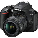 Nikon D3500 DSLR Camera 24.2MP Sensor with NIKKOR 18-55mm f/3.5-5.6G VR Lens, SanDisk 32GB Memory Card, Case, 2 Pcs Tripod, 3 Pack Filters and A-Cell Accessory Bundle (Black)