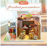 CUTEBEE Dollhouse Miniature with Furniture, DIY Wooden Dollhouse Kit Plus Dust Proof and Music Movement, 1:24 Scale Creative Room Idea(Deskmate of You)