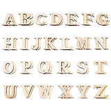 Hicarer 52 Pieces Wood Letters Wooden Alphabets Letter Craft Pieces for DIY Wedding Display Decor