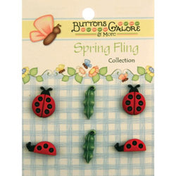 Spring Buttons-Ladybugs