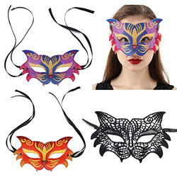 F-ber DIY Diamond Masks EVA Half Face Masks with Diamond Painting Tools, Masquerade Mask for Women Party Prom Ball Lace Eye Mask DIY Arts Crafts Gifts (Tiger A + B + C)