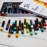 Mont Marte Oil Pastels in Tin Box Signature 48pc, 48 Assorted Colors, Vibrant Oil Pastel Set, Great Blending and Layering, Comes in Storage Case, Ideal for Art, Craft, Coloring and Sketching