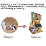 DIY Wooden Dollhouse Handmade Miniature Kit- Wooden Creative LED Light Room for Children and Teens (#2)