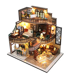 Flever Dollhouse Miniature DIY House Kit Creative Room with Furniture for Romantic Artwork Gift (Dream Building Pavilion)