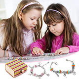 Toy Gift for 6-9 Year Olds Girls, Arts Craft Jewellery Making Kit for Kids Girl Age 6-11 Birthday Present Toys Bracelet Crafts Set for 7 8 9 10 Year Old Girls Child Teen DIY Jewellery Toy