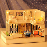 Cool Beans Boutique Miniature DIY Dollhouse Kit - Wooden Dollhouse with Music Base Bluetooth Function (English Manual) DH-KM-F001HomeMusic-2