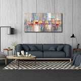 Large Modern Abstract Texture Lattice Art Paintings Oil 3D Hand Painted on Canvas Wall Art Prints Wood Inside Framed Oil Canvas Painting Acrylic Decor for Living room Horizontal Ready to Hang