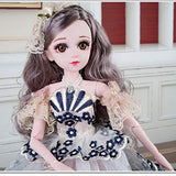 MQllve Fashion Moveable Joints BJD Doll Toys Fashion Figure Dolls Toy for Girls Gift with Clothes Shoes Hair Accessories,A