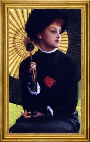 Art Oyster James Tissot Summer (Also Known as L\'ETE) - 18.05" x 27.05" Premium Canvas Print with Gold Frame