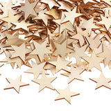 300 Pieces Star Shape Unfinished Wood Pieces, Blank Wood Pieces Wooden Cutouts Ornaments for Craft Project and Decoration (1.5 Inch)