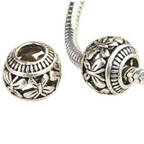 Bingcute 20Pcs Silver Tone Spacer Loose Beads Hollow filigree Tibetan beads for jewelry making