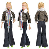 Lance Home 5 Set of Denim Clothes & Accessories for 11.5 inch Girl Doll | Fashion Outfit Coat, Jeans, Vest, Bag and Shoes Best Premium & Reward Gift for Girls