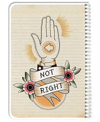 BookFactory NotRight (Left-Handed) Notebook/Lefty Notebook 120 Pages 6" x 9" Wire-O (JOU-120-69CW-A-(NotRightHand))