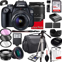 Canon EOS 2000D (Rebel T7) DSLR Camera with 18-55mm f/3.5-5.6 Zoom Lens , 64GB Memory,Case, Tripod and More (28pc Bundle)