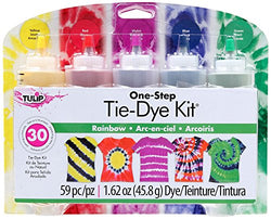 Tulip - One-Step 5 Color Tie-Dye Kits Rainbow,1.62oz and Tulip Rubber Bands 100-pc