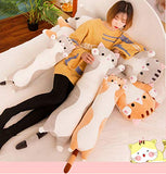 123Arts Cartoon Cat Soft Plush Long Throw Pillow Lifelike Animal Pillows Plush Toy
