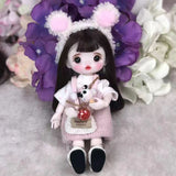 OIIAJEFSR 1/8 BJD Cute Doll Full Set 17cm 6.69" Joint Modified Doll (Surprise Gift Doll)