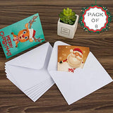 YOBEYI DIY Christmas Card with Diamond Painting Drill by Numbers 8Packs Christmas Tree Santa Claus New Year Greeting Card Christmas Stickers Christmas Gifts (C)