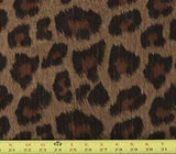 Chenille VELVET Upholstery Drapery Fabric Brown Leopard Panthera Toffee / 54" w / Sold by the yard