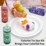 7 Colors Tie Dye Kit, 10.14oz Jumbo-Size Fabric Dye for Family Friends Groups Party Supplies, 59 Pack Tie Dye Kit for Women, Kids, Men by Vanstek