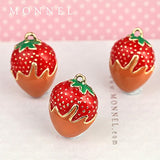 Creative DIY Fruit Red Strawberry 3D Charms Pendants (Set of 3) MH06