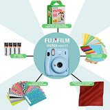 FUJIFILM INSTAX Mini 11 Instant Film Camera (Sky Blue) with Fujifilm Instax Mini Twin Film (20 Exposures) and Accessories Bundle