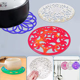 3 Pcs Coaster Resin Molds Round, AIFUDA Large Mandala Coaster Silicone Mold with 3 Hooks, 3D Coaster Epoxy Mold for Making Tray Coasters