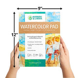 Norberg & Linden 64 Sheets Mixed Media Painting Watercolor Pad (2 Count) - 9x12 Sheets Strong Cover - Double-Sided Paper, Ideal Texture for Painting, Coloring, Sketching - Cold Pressed, 300g