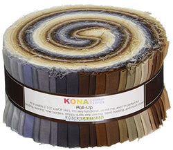 Robert Kaufman RU-233-41 2-1/2in Strips Roll Up Kona Cotton Solids Neutrals Palette 41Pcs