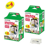 Fujifilm INSTAX Mini Instant Film 4 Pack 40 SHEETS (White) For Fujifilm Mini 8 & Mini 9 Cameras