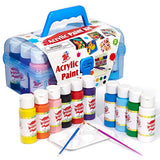 TBC The Best Crafts Acrylic Paint Set Kit, 10 Bottles(20 fl. Oz) Acrylic Paint for Kids with Paint Brushes & Palette, Beginner Paints Set, Ideal School Arts & Crafts Supplies, Rock Painting Set