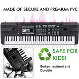 RenFox Electronic Keyboard Piano 61-Key Portable Keyboard Piano with Microphone&USB Cable Toy for Kids Boys Girls