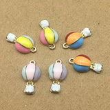 SANQIU 12pcs Mixed Enamel Hot-Air Balloon Charm for Jewelry Making