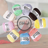 100% Pure Premium Natural Soft Cotton Yarn Collection Set for Knitting Crochet and Amigurumi Sport Baby Weight. 50g and 185 Yards Each. Sports Weight