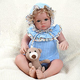 JIZHI Lifelike Reborn Baby Dolls - 18 Inches Realistic-Newborn Baby Girl Dolls Blond Hair Real Life Baby Dolls for Kids Age 3 4 5 6 7 +