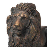 Glitzhome GH20388 Lying Guardian Lion Outdoor Statue, Bronze