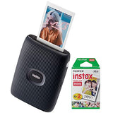 Fujifilm Instax Mini Link Instant Smartphone Printer (Dark Denim) with Fujifilm Instax Mini Film (10 Exposures, White, 2-Pack) Bundle (3 Items)