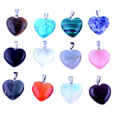 Heart Pendants 20pcs Small Love 0.63inch Charms Crystal Heading Chakra Stone Pendants for