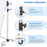 Neewer 79 x 55 inches Photography Light Diffuser with 270 Degree Rotatable Frame and 7-10 feet Height Adjustable Support Stand with Casters, Polyester White Diffusion Fabric for Studio Lights
