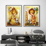 Stalente DIY 5D Diamond Painting Kits for Adults 2 Pack Full Round Drill Picture Craft Home Wall Decor Little Boy and Girl Prayer 13.7x17.7in