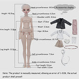 Temperament Girl BJD Doll 1/4 42.5cm SD Dolls with Full Set Student Uniform Shoes Wig Makeup, Fashion Cosplay Doll for Girl
